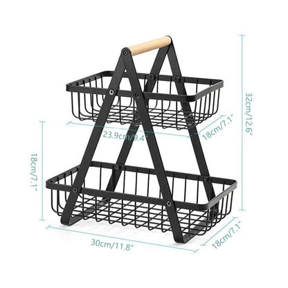 2段フルーツバスケット テーブル用 NukuNuku [Cozinha - Organização - Fruteira] - Cesta de Fruta 2 Andares Fruteira de Mesa NukuNuku 