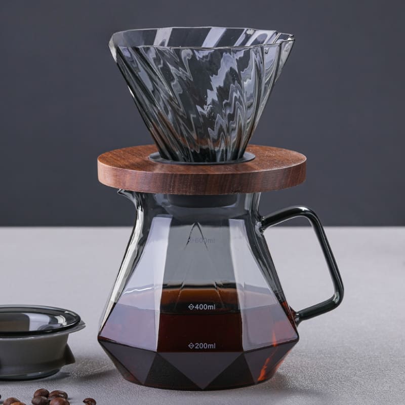 耐熱ホウケイ酸ガラスコーヒーポット V60ドリッパー付き NukuNuku