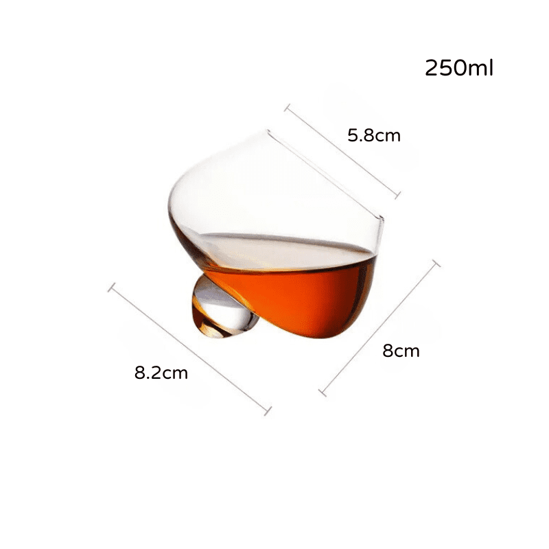 クリスタルウイスキーグラス 回転ボトムデザイン ホームバー用 NukuNuku
