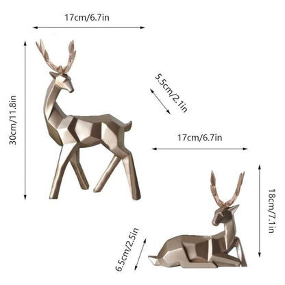 レジンテーブルデコレーション 鹿の像 2個セット NukuNuku