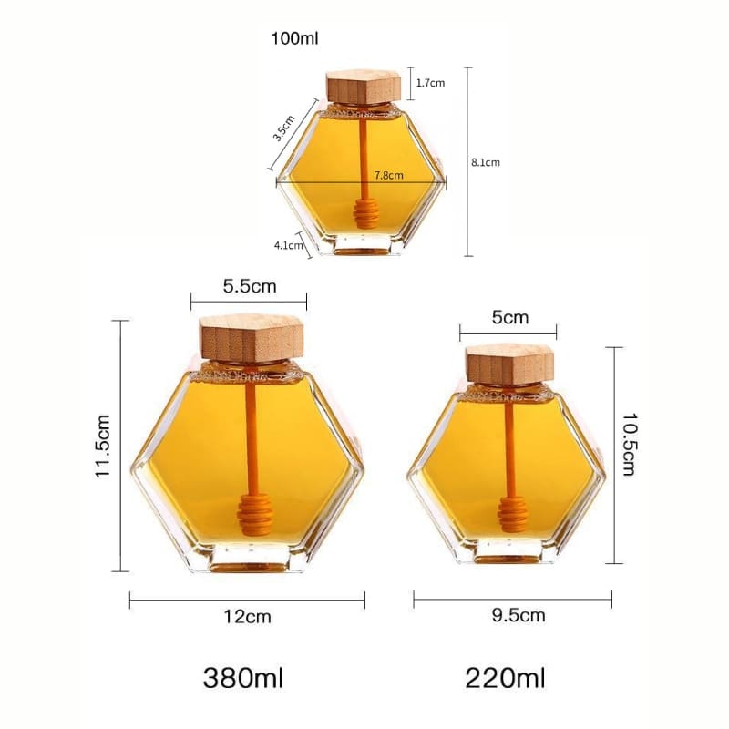 ガラス製ハニーポット＆ディスペンサー スプーン付き NukuNuku
