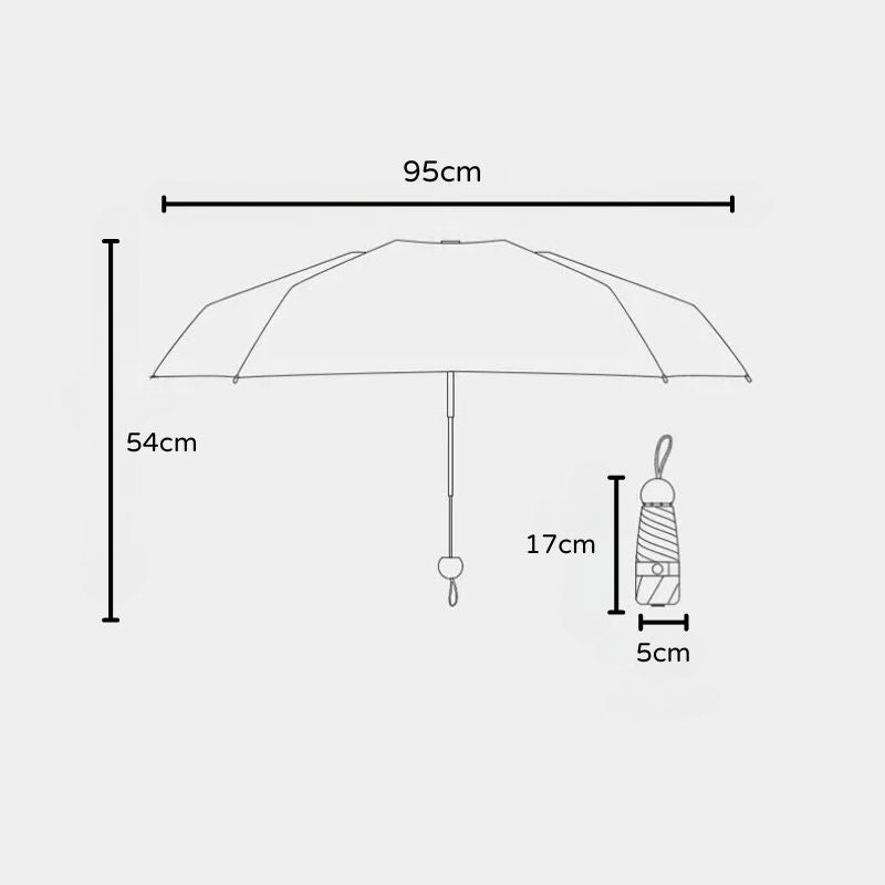 ミニポケット耐風UV保護折りたたみ傘 NukuNuku [Moda - Acessórios - Guarda-chuva] - Guarda-chuva Mini Pocket Resistente Proteção UV NukuNuku 