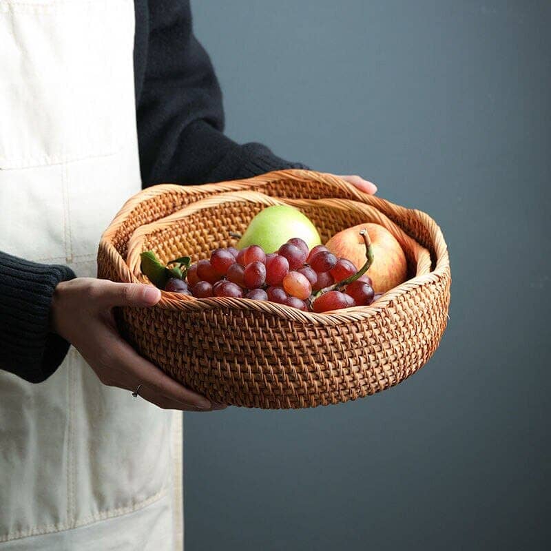 手作りラタンウィッカーバスケット [Casa - Organização - Cesto] - Cesta de Vime em Rattan Feita à Mão NukuNuku 