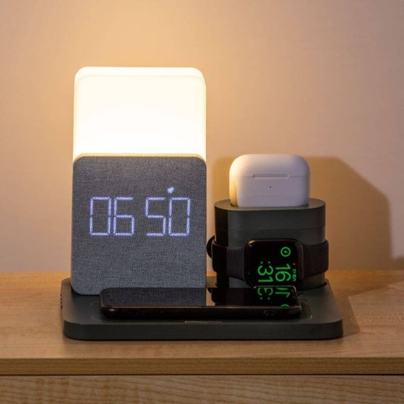 ワイヤレス充電器+LEDデスクランプ+目覚まし時計 NukuNuku [Tecnologia - Multifuncional - Carregador] - Carregador por Indução Luminária de Mesa e Despertador NukuNuku 