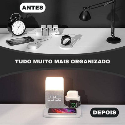 ワイヤレス充電器+LEDデスクランプ+目覚まし時計 NukuNuku [Tecnologia - Multifuncional - Carregador] - Carregador por Indução Luminária de Mesa e Despertador NukuNuku 