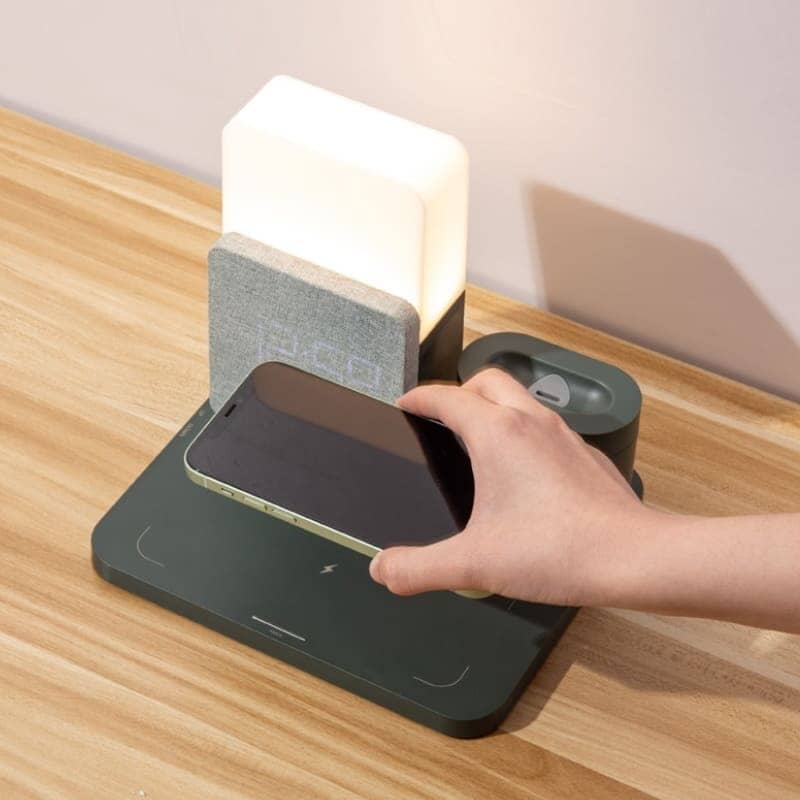 ワイヤレス充電器+LEDデスクランプ+目覚まし時計 NukuNuku [Tecnologia - Multifuncional - Carregador] - Carregador por Indução Luminária de Mesa e Despertador NukuNuku 