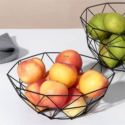 竹製フルーツバスケット＆テーブルデコレーション NukuNuku [Casa - Organização - Fruteira] - Fruteira de Mesa Cesta de Fruta e Decoração de Mesa NukuNuku 編み込みデザイン ブラック 